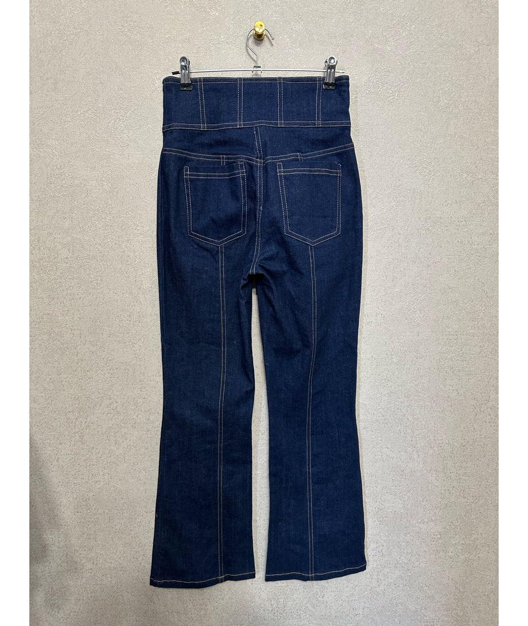 ULLA JOHNSON Темно-синие хлопковые джинсы клеш, фото 2