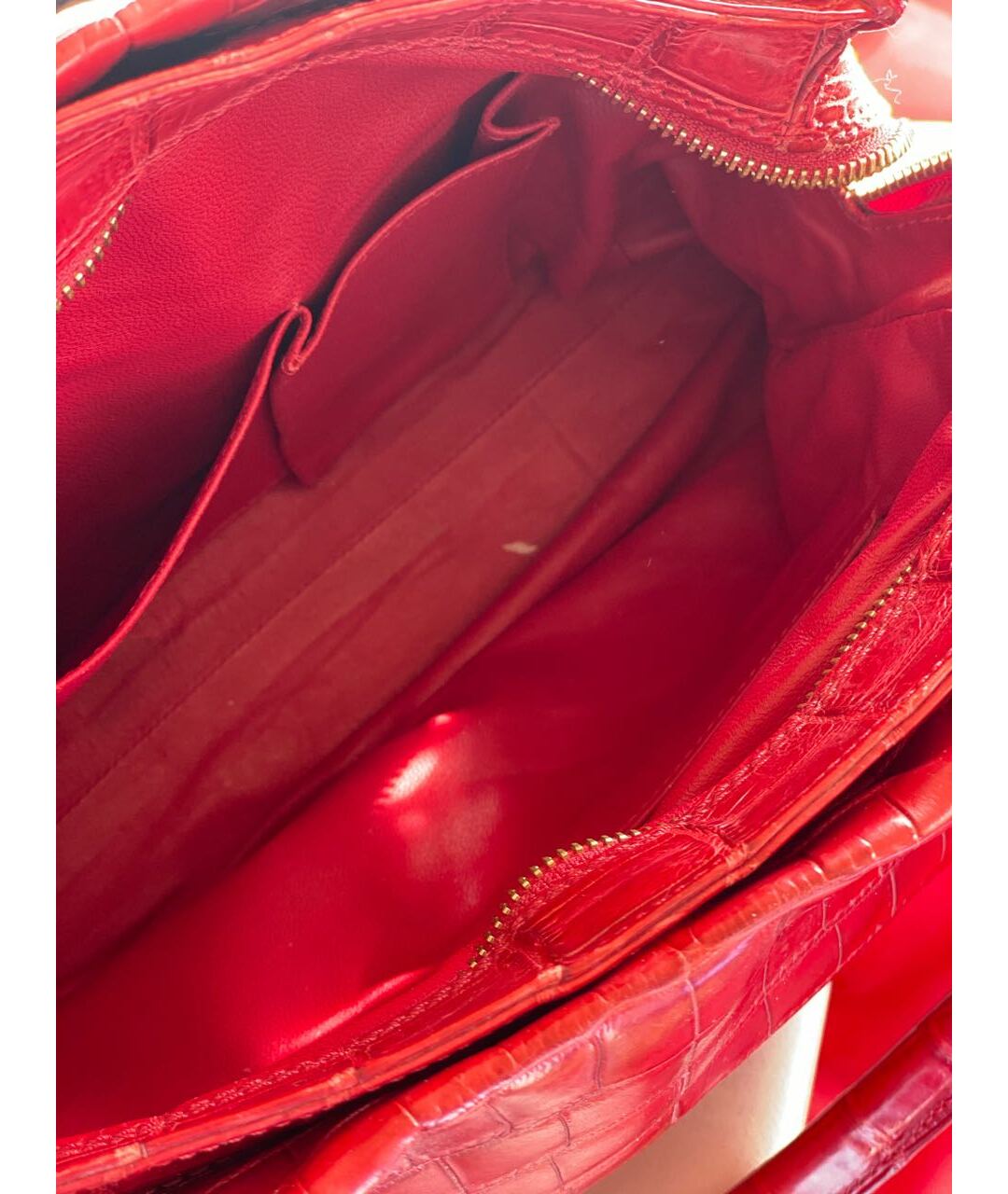 ZILLI Красная сумка тоут из экзотической кожи, фото 4