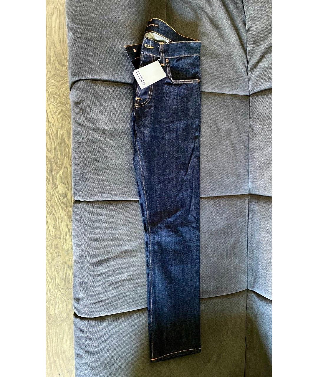 NUDIE JEANS CO Синие хлопковые прямые джинсы, фото 3