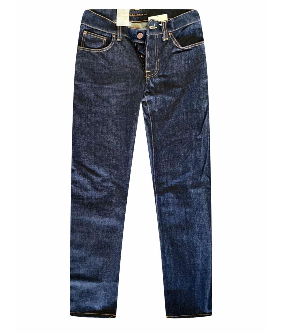 NUDIE JEANS CO Синие хлопковые прямые джинсы, фото 1