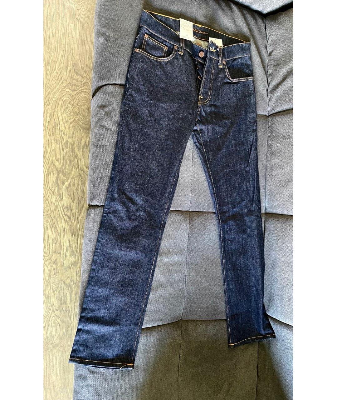 NUDIE JEANS CO Синие хлопковые прямые джинсы, фото 4