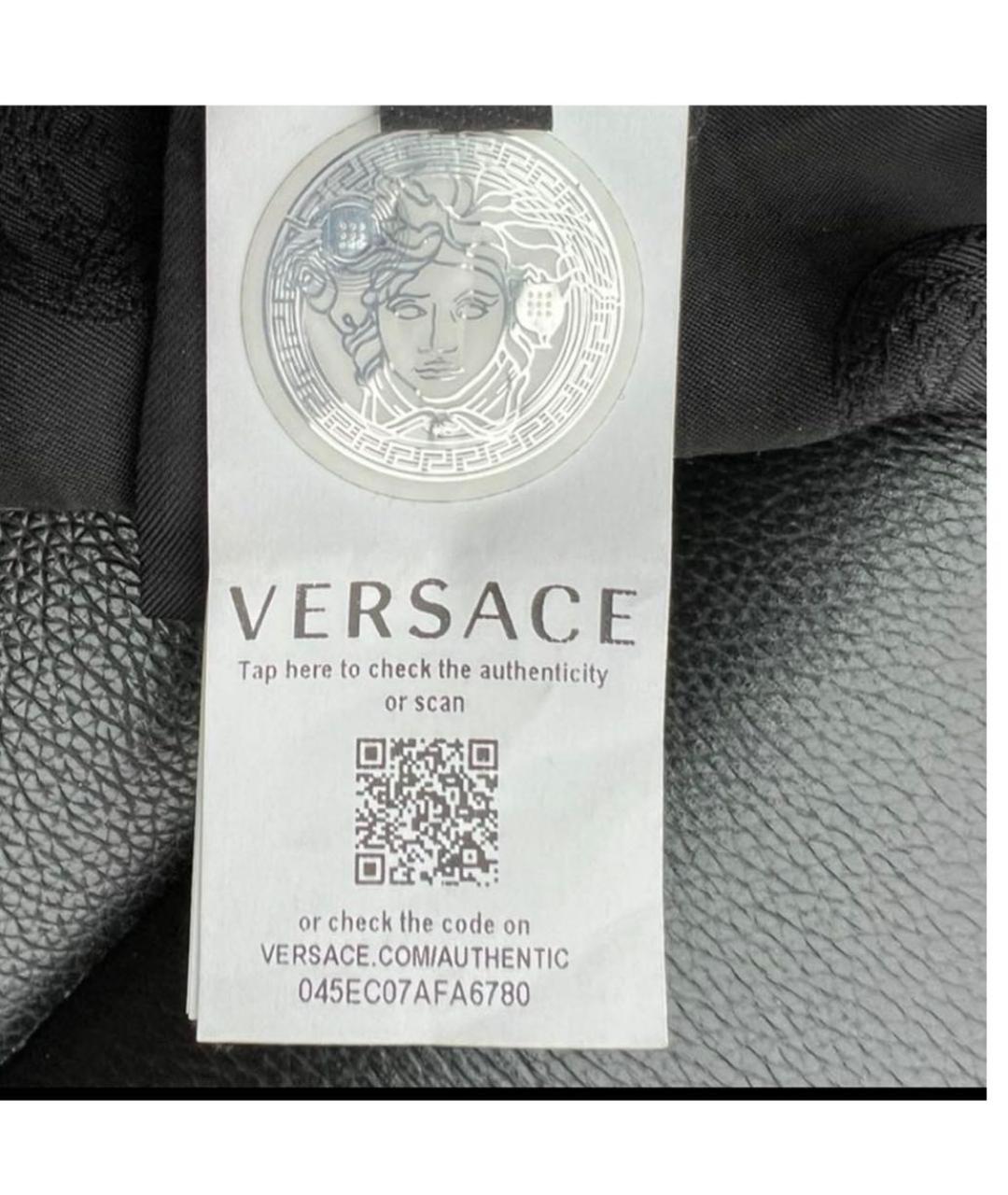 VERSACE Черная кожаная юбка мини, фото 6