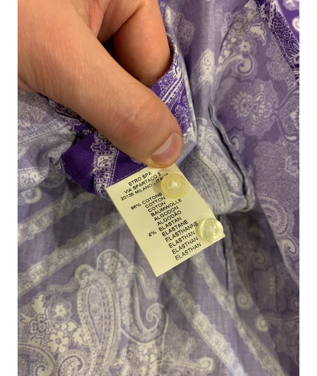 ETRO Фиолетовая хлопковая рубашка, фото 6
