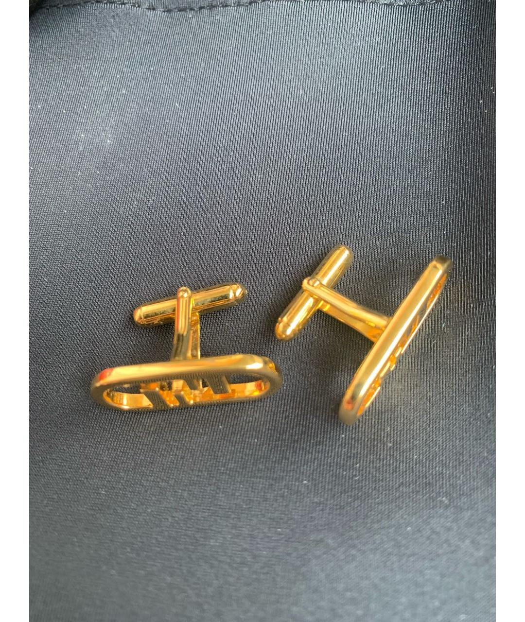 FENDI Золотые металлические запонки, фото 3
