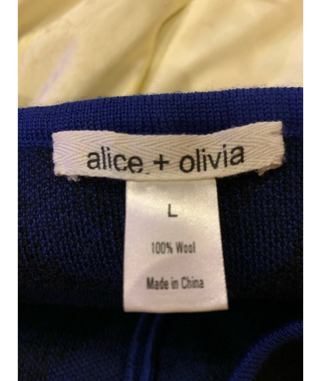 ALICE+OLIVIA Темно-синее шерстяное повседневное платье, фото 3