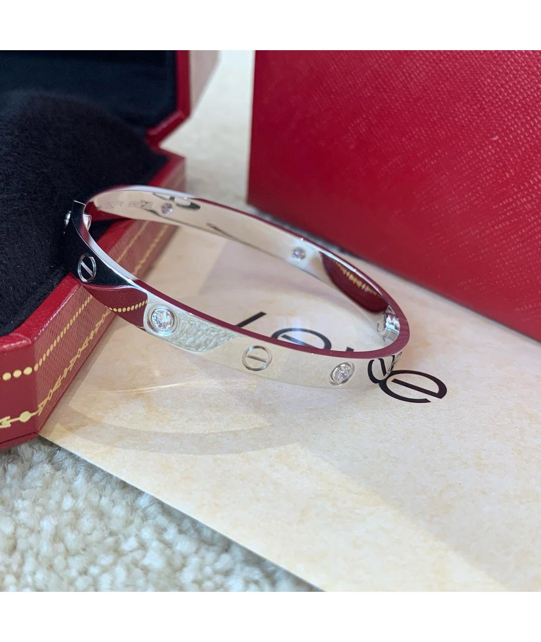 CARTIER Серебрянный браслет из белого золота, фото 3