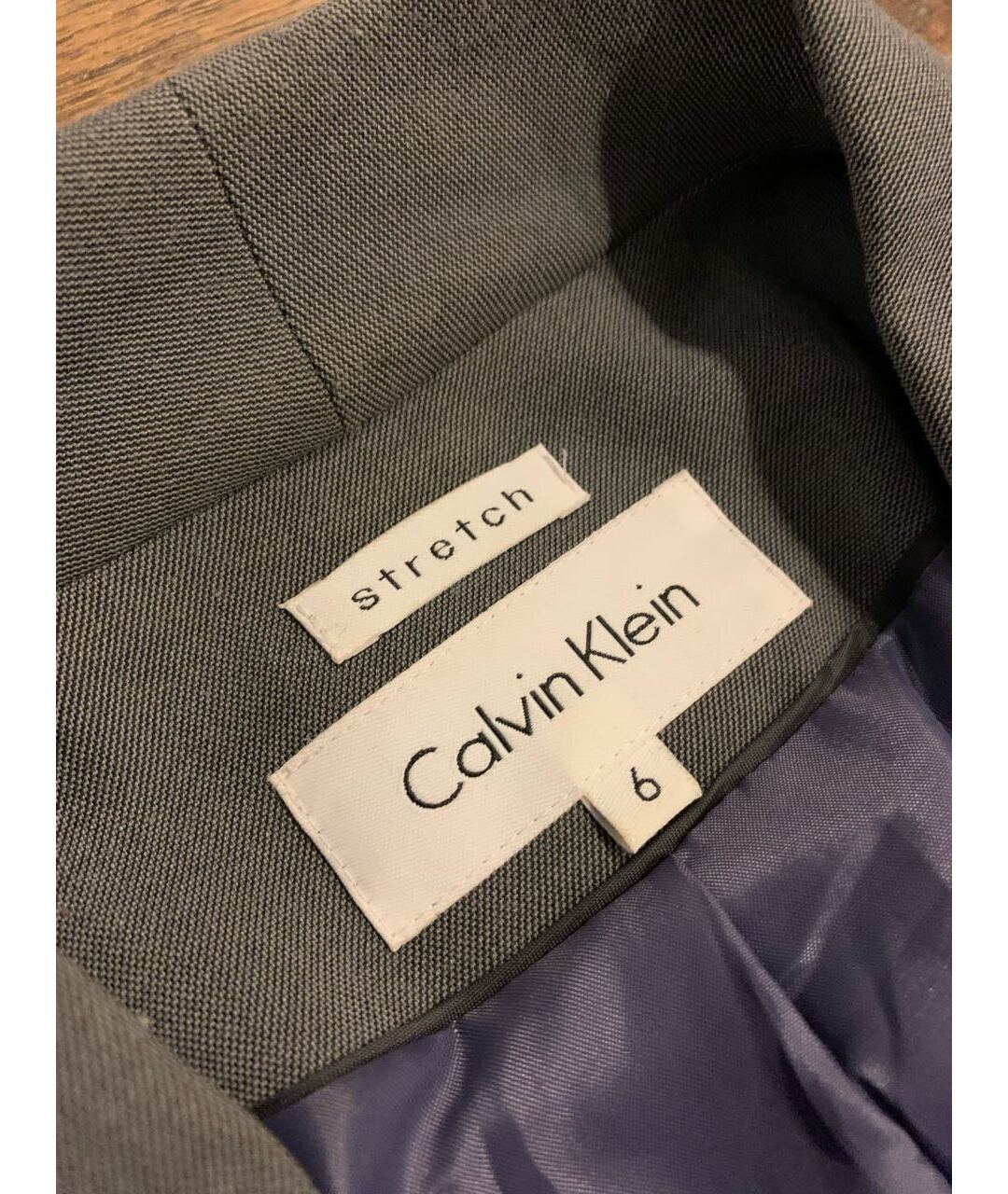 CALVIN KLEIN Серый полиэстеровый жакет/пиджак, фото 4