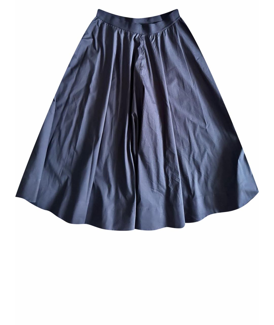 COS Темно-синяя хлопковая юбка миди, фото 1