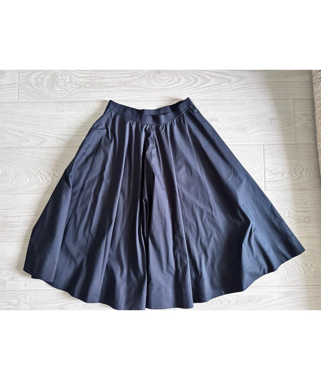 COS Темно-синяя хлопковая юбка миди, фото 6