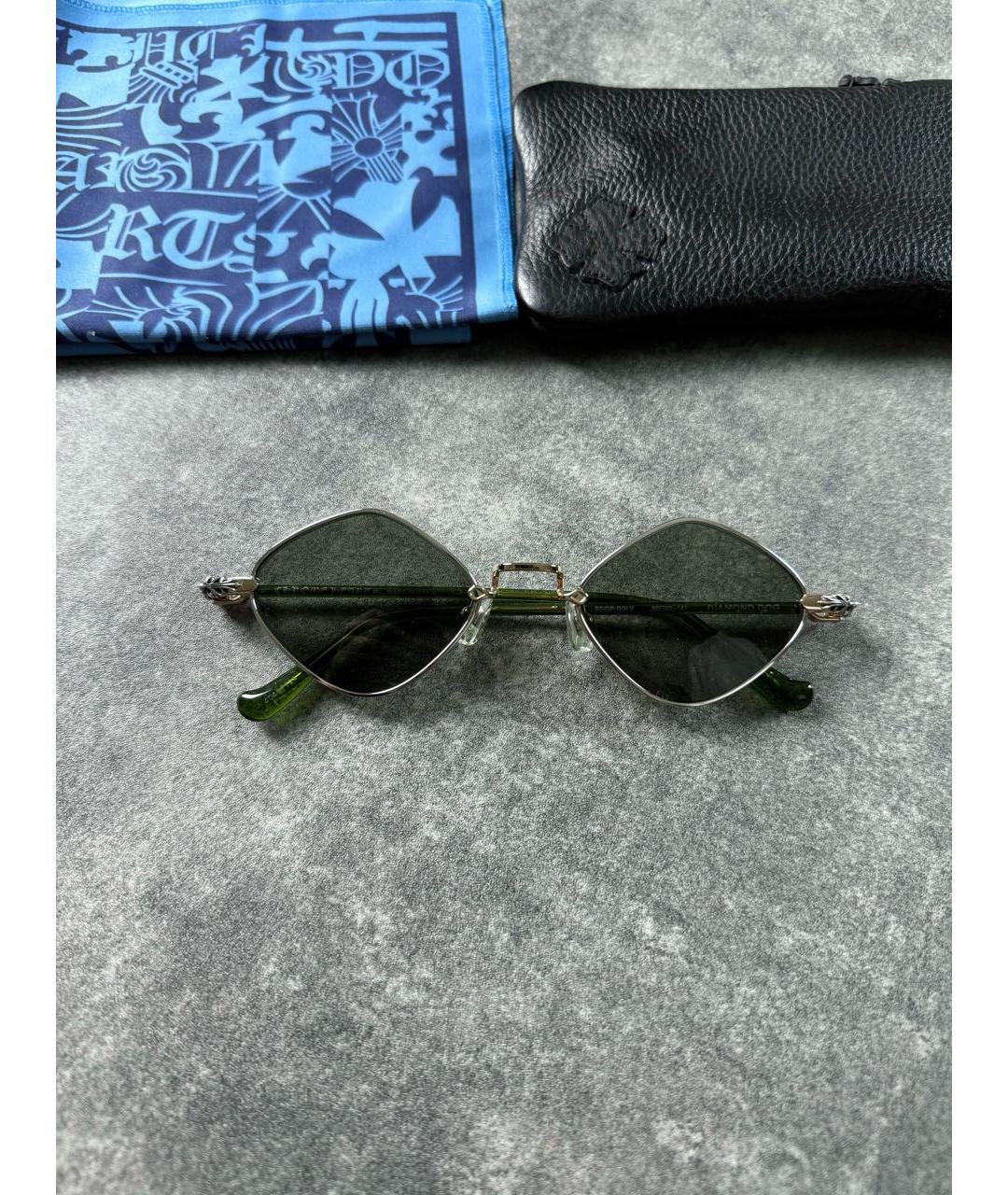 CHROME HEARTS Зеленые металлические солнцезащитные очки, фото 2