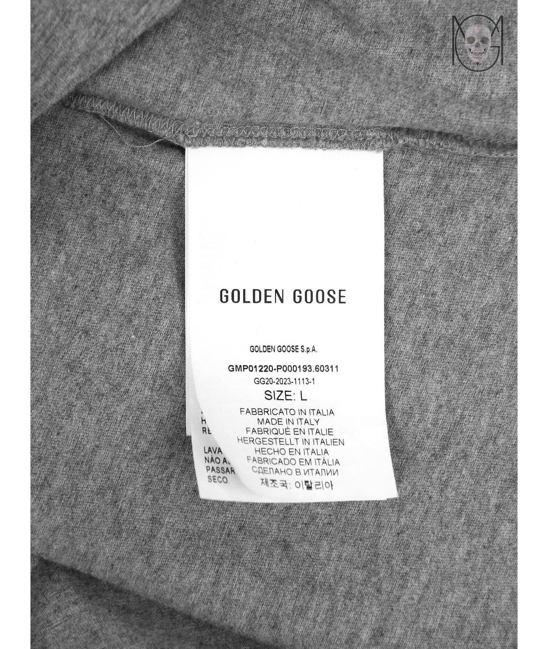 GOLDEN GOOSE DELUXE BRAND Серая хлопковая футболка, фото 8