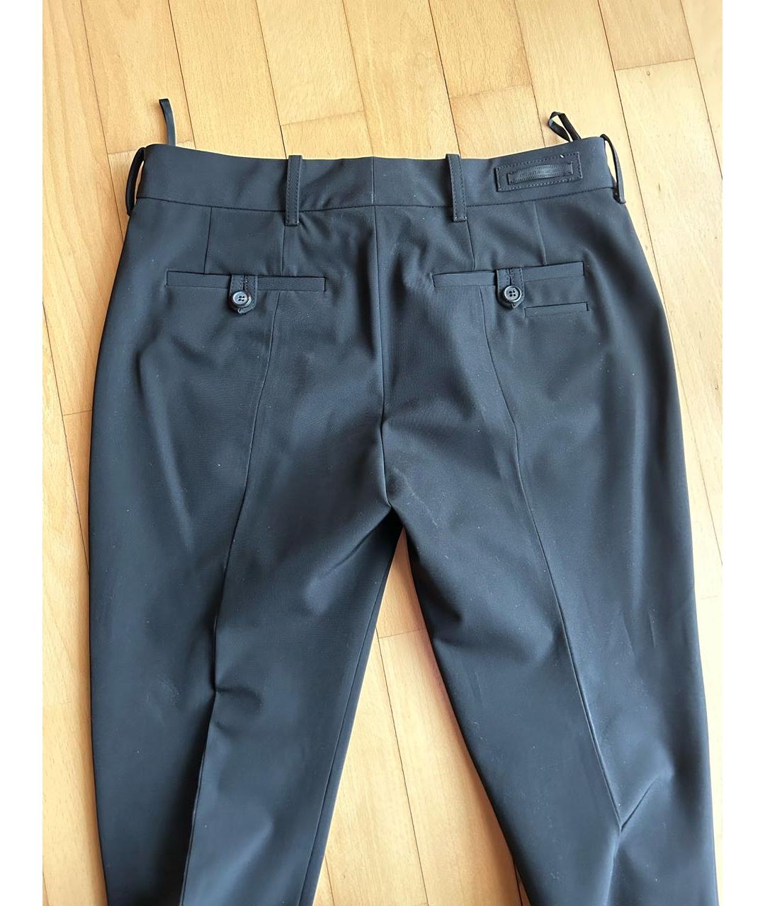PRADA Черные полиэстеровые брюки узкие, фото 8