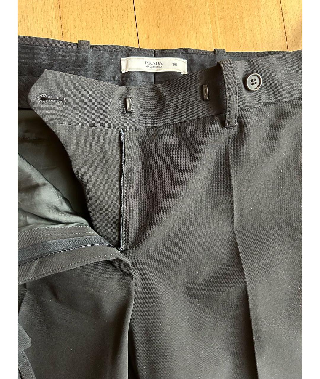 PRADA Черные полиэстеровые брюки узкие, фото 6