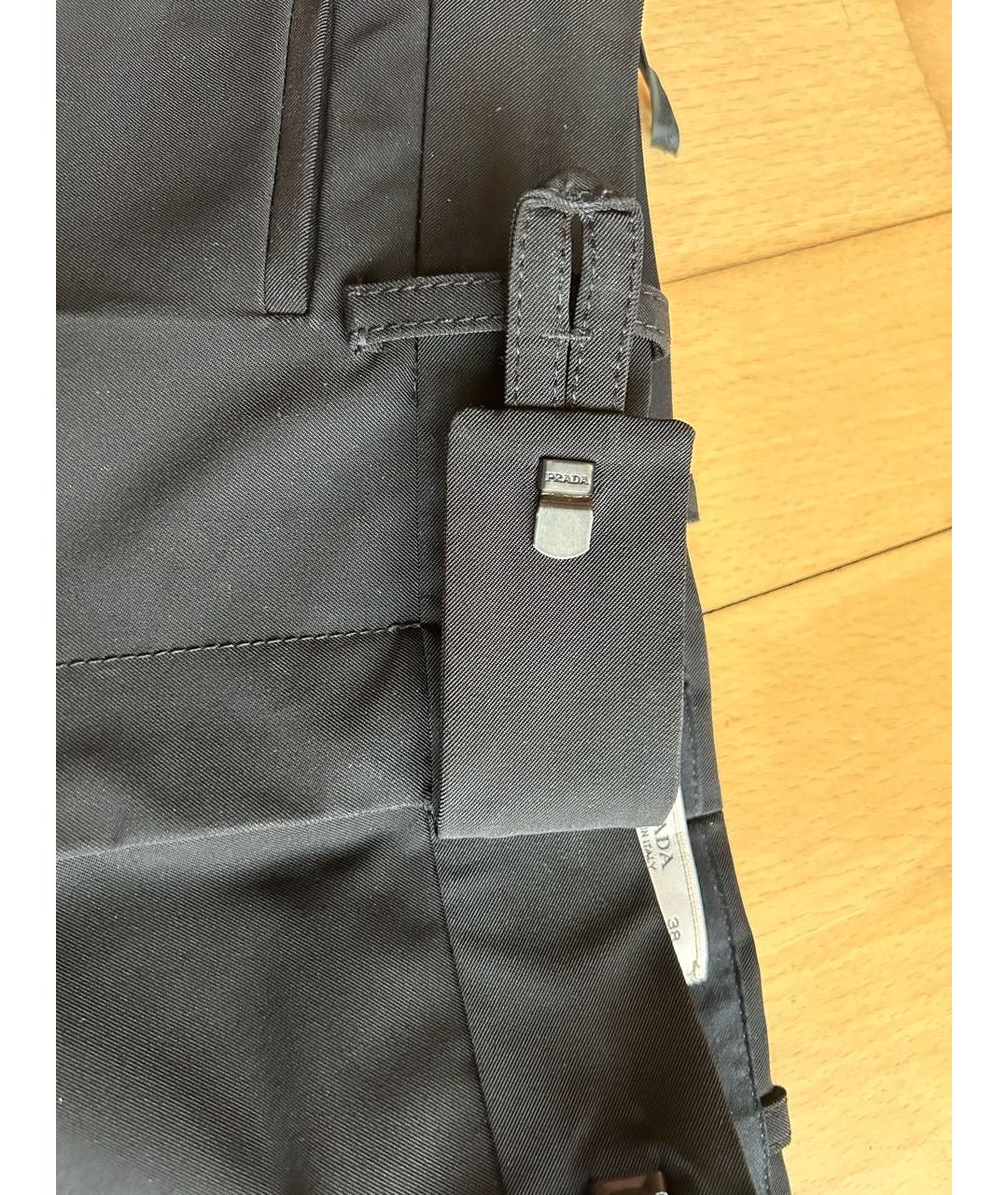 PRADA Черные полиэстеровые брюки узкие, фото 7