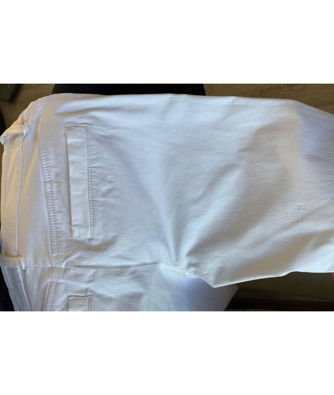 MARC CAIN Белые хлопко-эластановые брюки узкие, фото 7