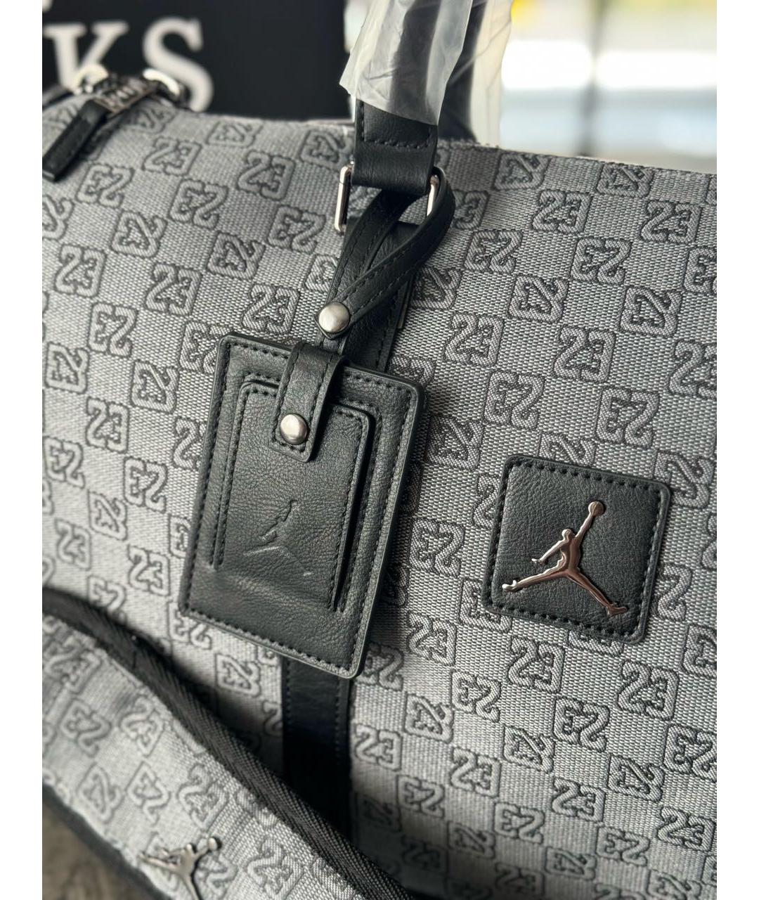 JORDAN Серая тканевая дорожная/спортивная сумка, фото 7
