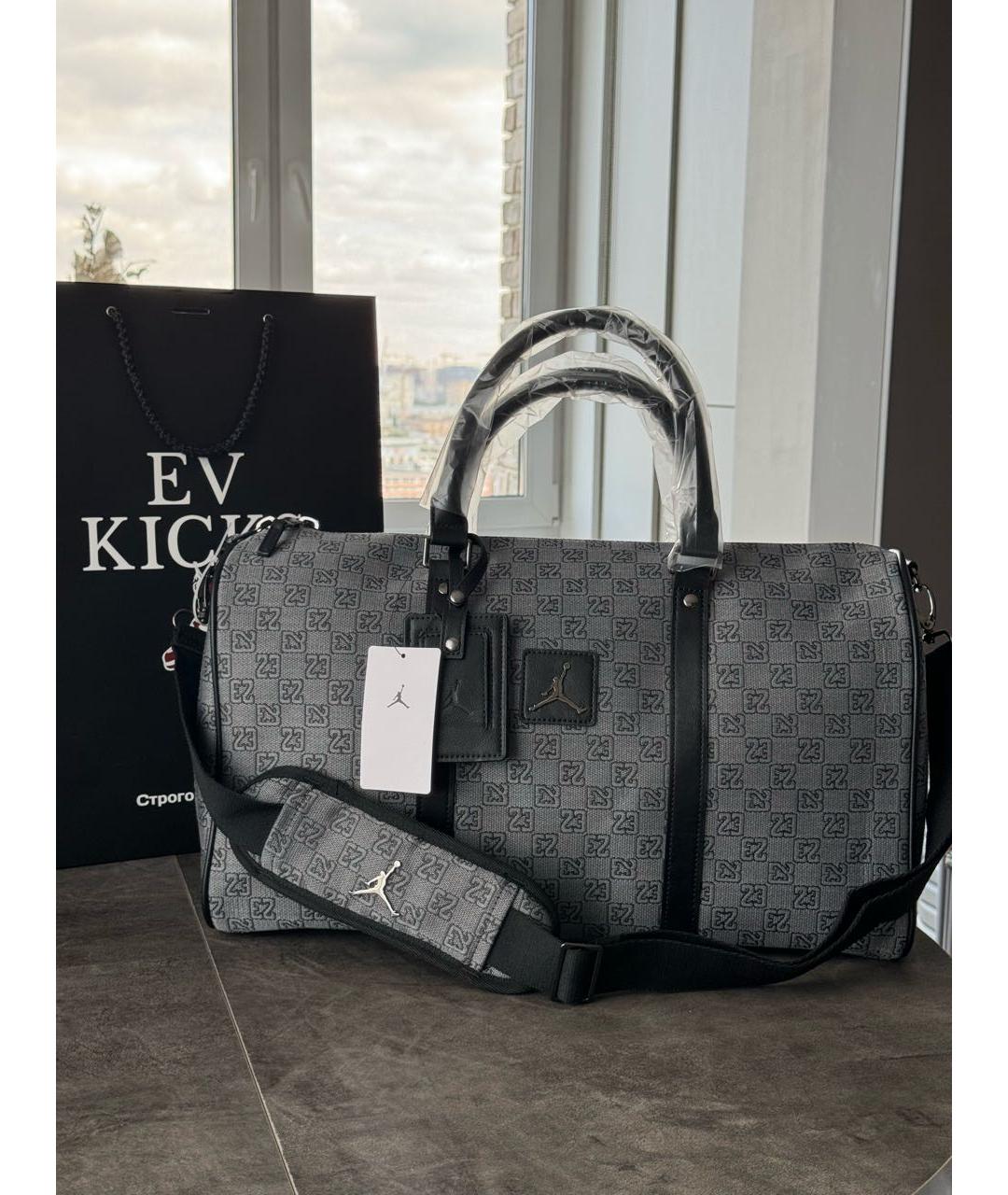 JORDAN Серая тканевая дорожная/спортивная сумка, фото 2