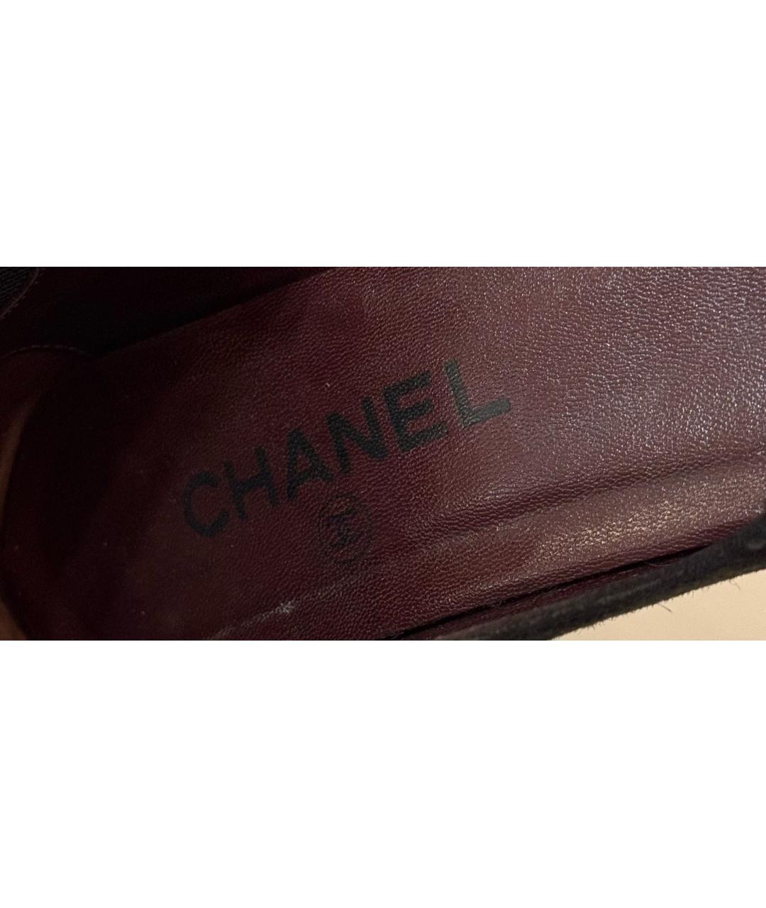 CHANEL Черные замшевые туфли, фото 8