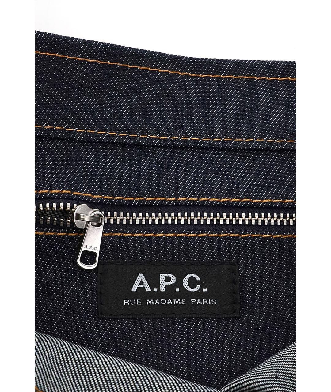 A.P.C. Темно-синяя сумка тоут, фото 6