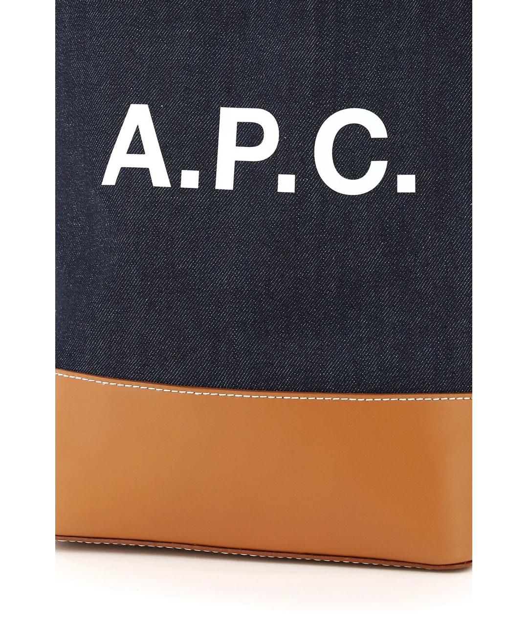 A.P.C. Темно-синяя сумка тоут, фото 4