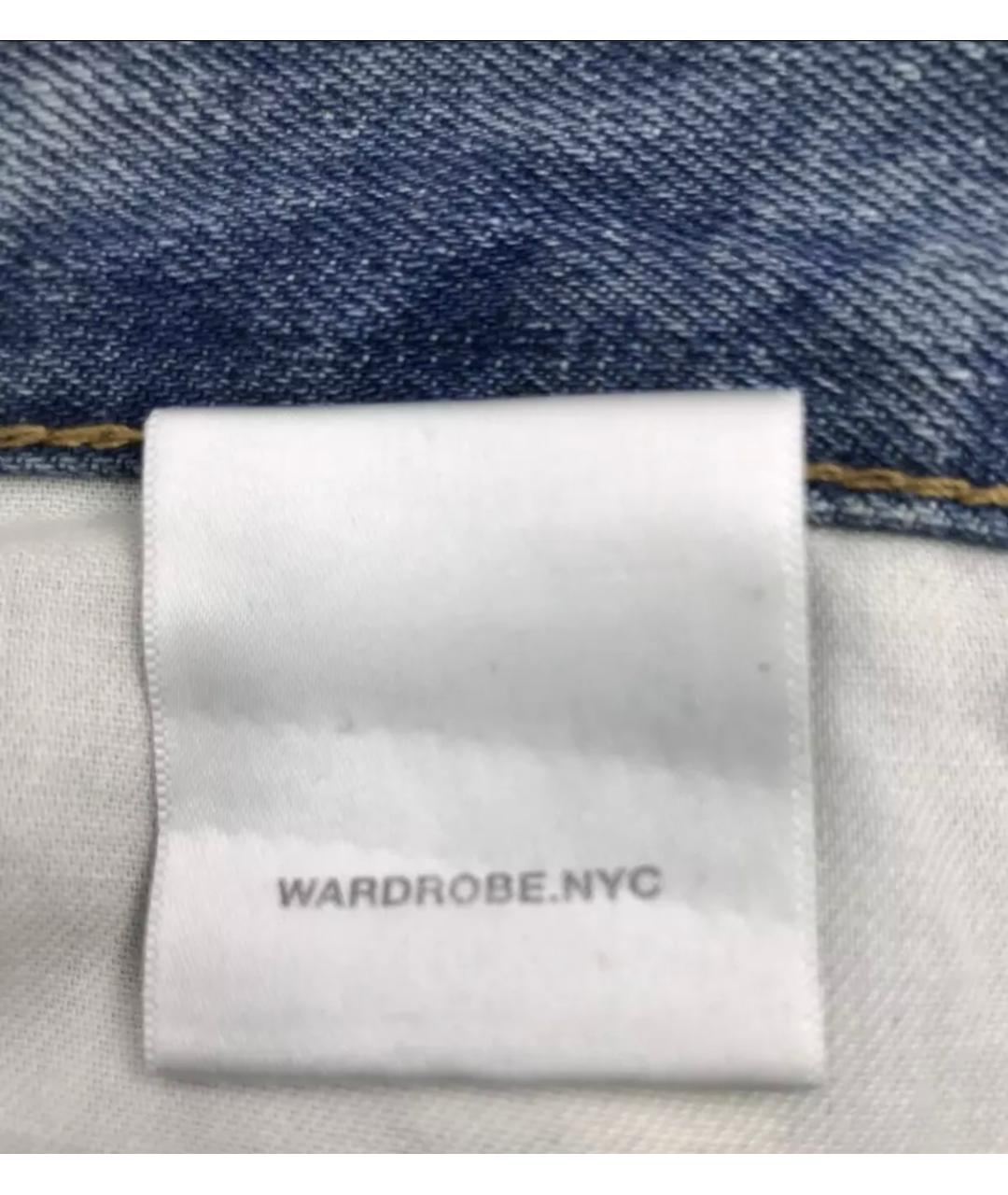 WARDROBE.NYC Голубые хлопковые прямые джинсы, фото 9