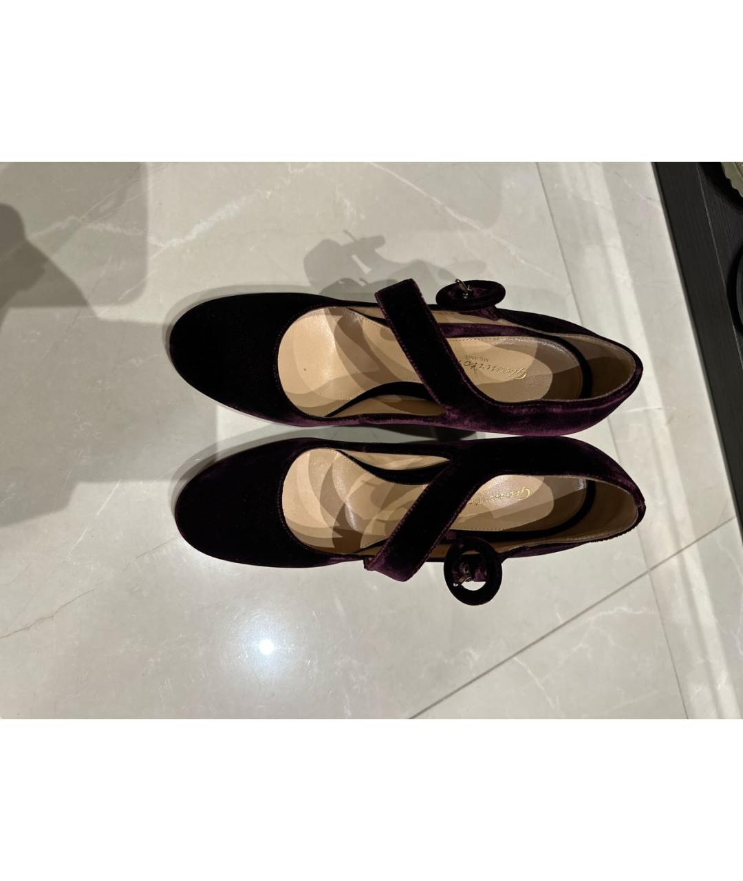 GIANVITO ROSSI Фиолетовые бархатные туфли, фото 2