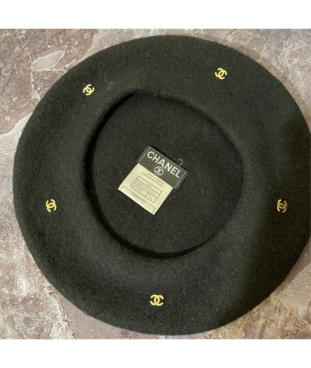 CHANEL PRE-OWNED Черная шерстяная шляпа, фото 7
