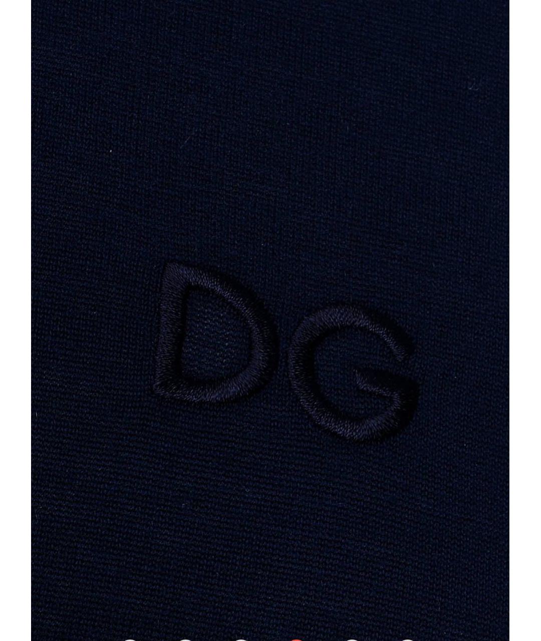 DOLCE&GABBANA Темно-синее поло с коротким рукавом, фото 4