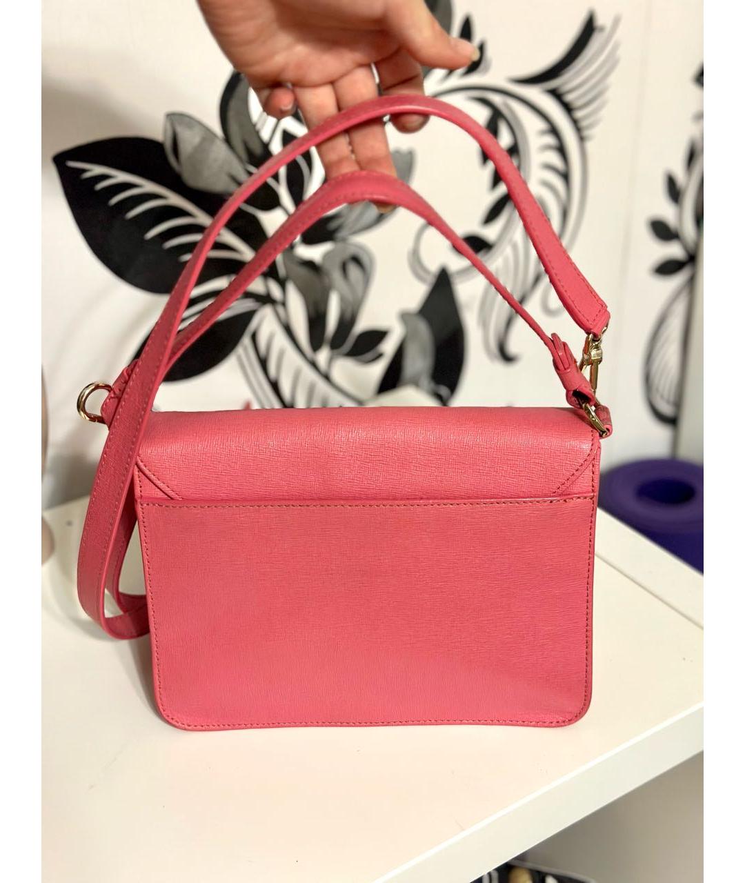 FURLA Коралловая кожаная сумка через плечо, фото 3