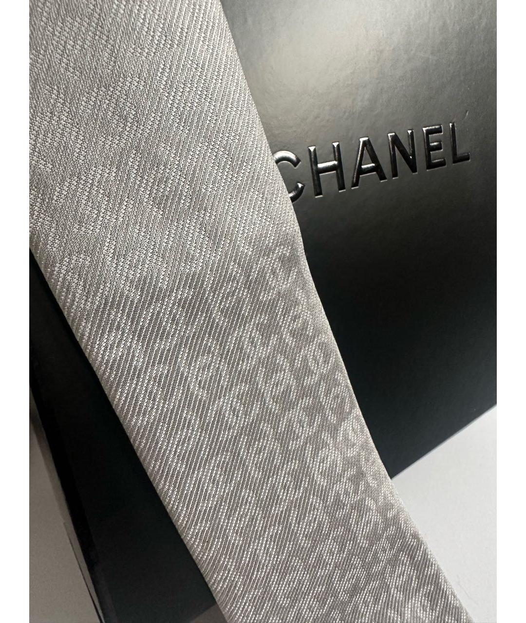 CHANEL Серый галстук, фото 4