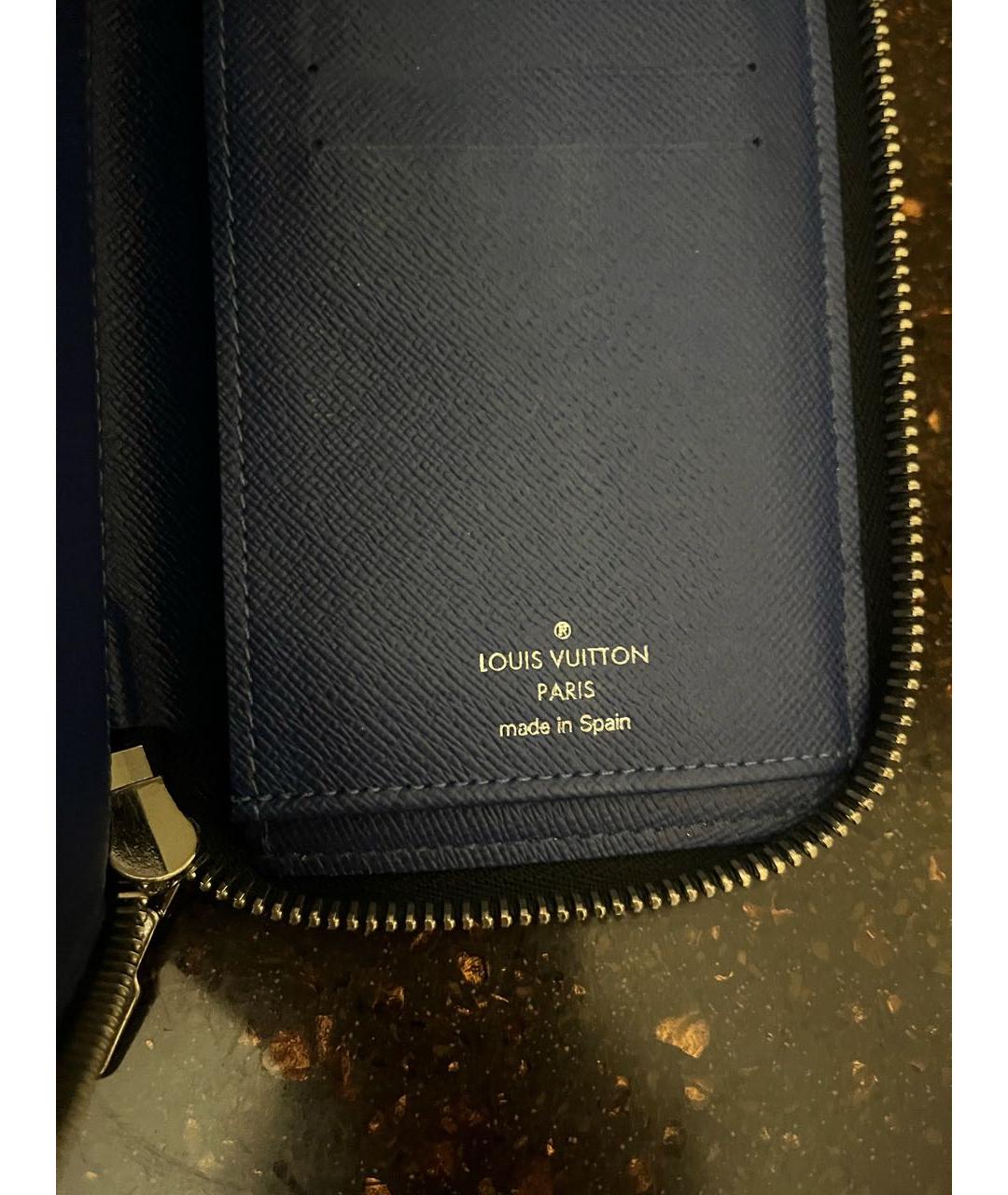 LOUIS VUITTON PRE-OWNED Синий кожаный кошелек, фото 4