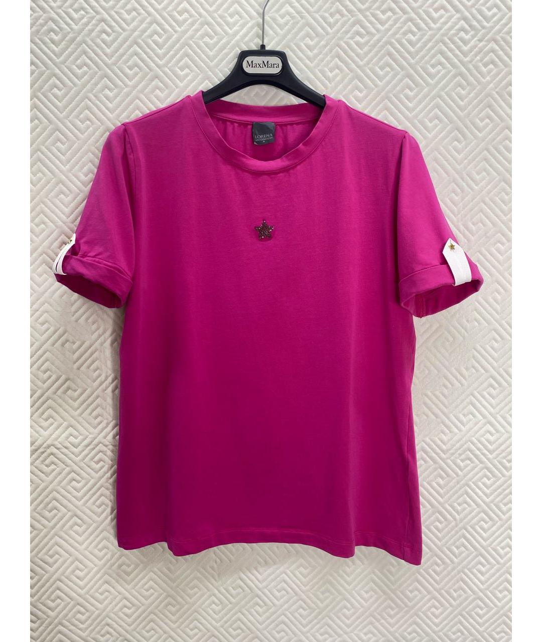 LORENA ANTONIAZZI Розовая хлопковая футболка, фото 9