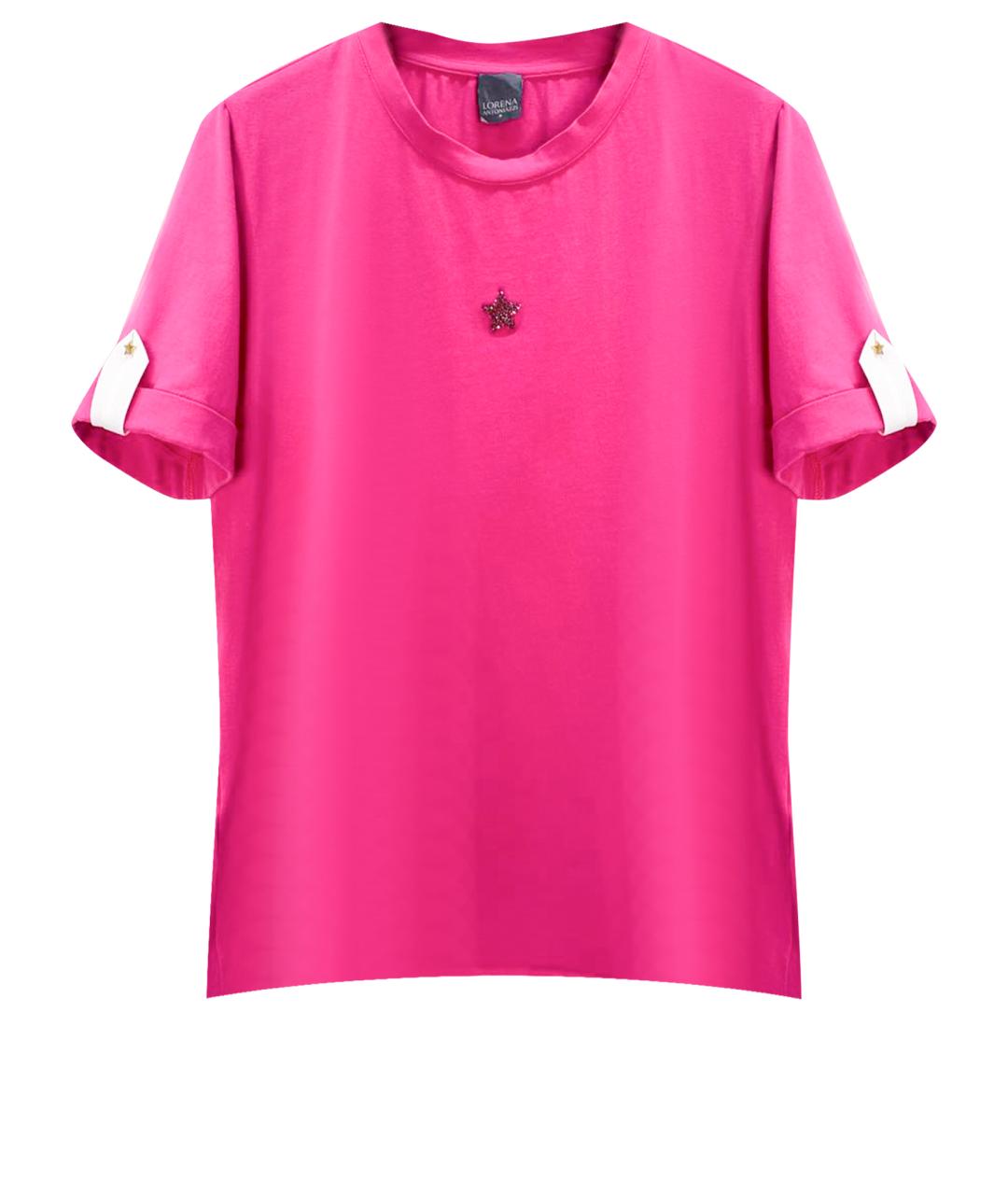 LORENA ANTONIAZZI Розовая хлопковая футболка, фото 1