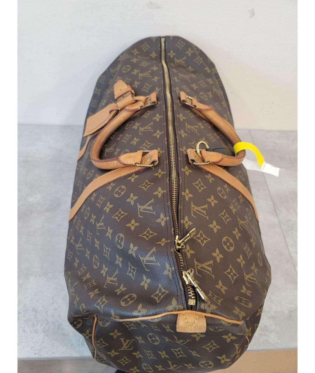 LOUIS VUITTON Коричневая кожаная дорожная/спортивная сумка, фото 5