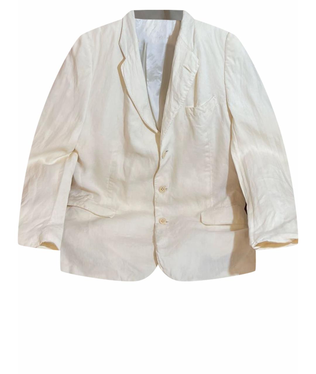 RALPH LAUREN PURPLE LABEL Белый льняной пиджак, фото 1