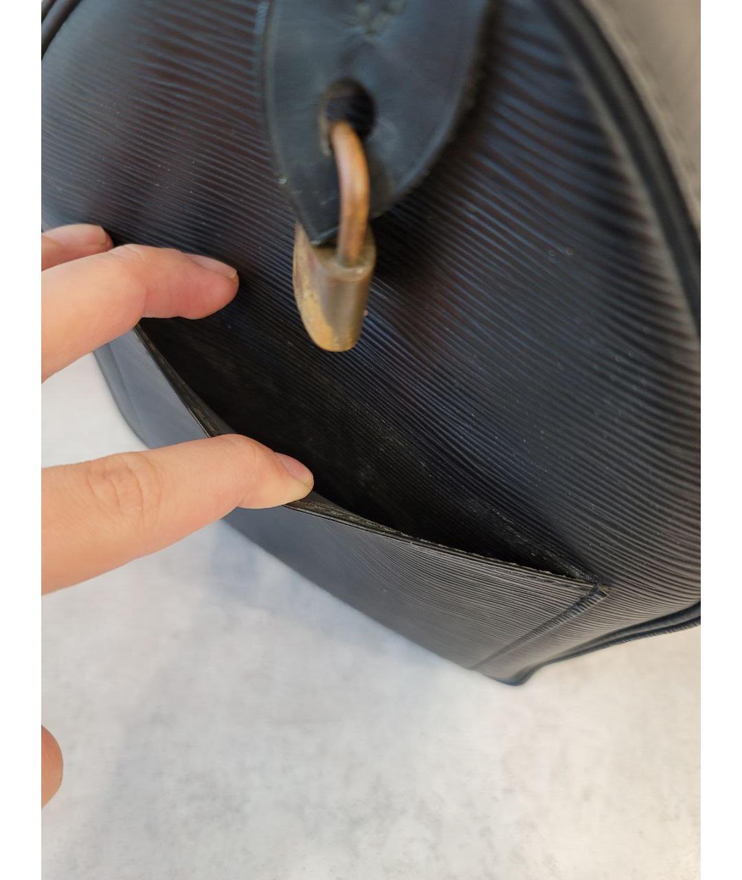 LOUIS VUITTON PRE-OWNED Черная кожаная дорожная/спортивная сумка, фото 8