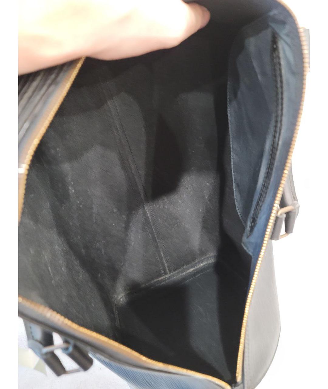 LOUIS VUITTON Черная кожаная дорожная/спортивная сумка, фото 7
