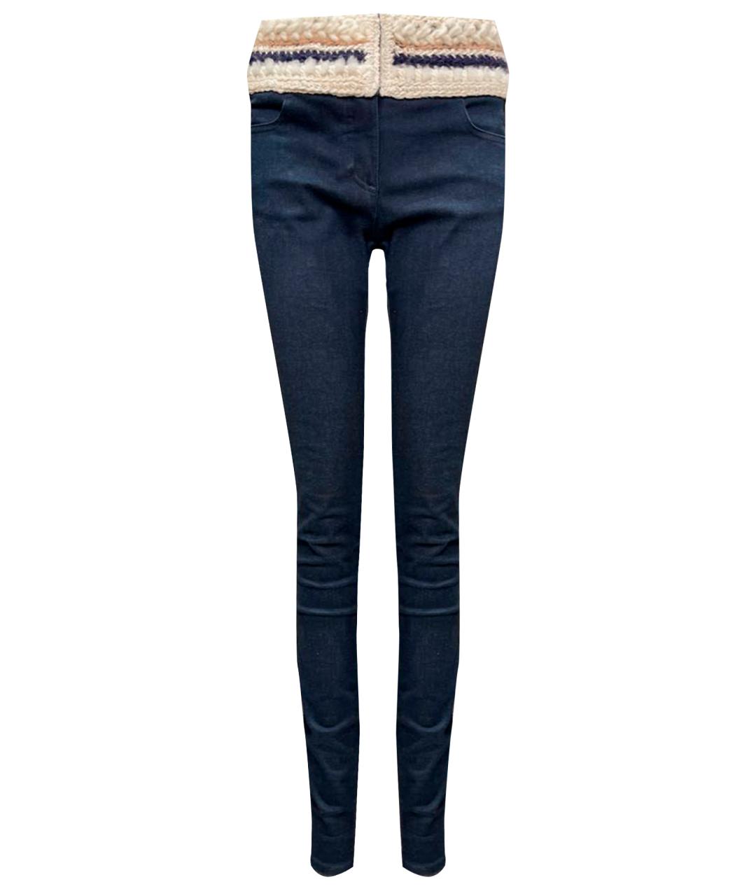 CHANEL Темно-синие хлопко-полиэстеровые джинсы слим, фото 1