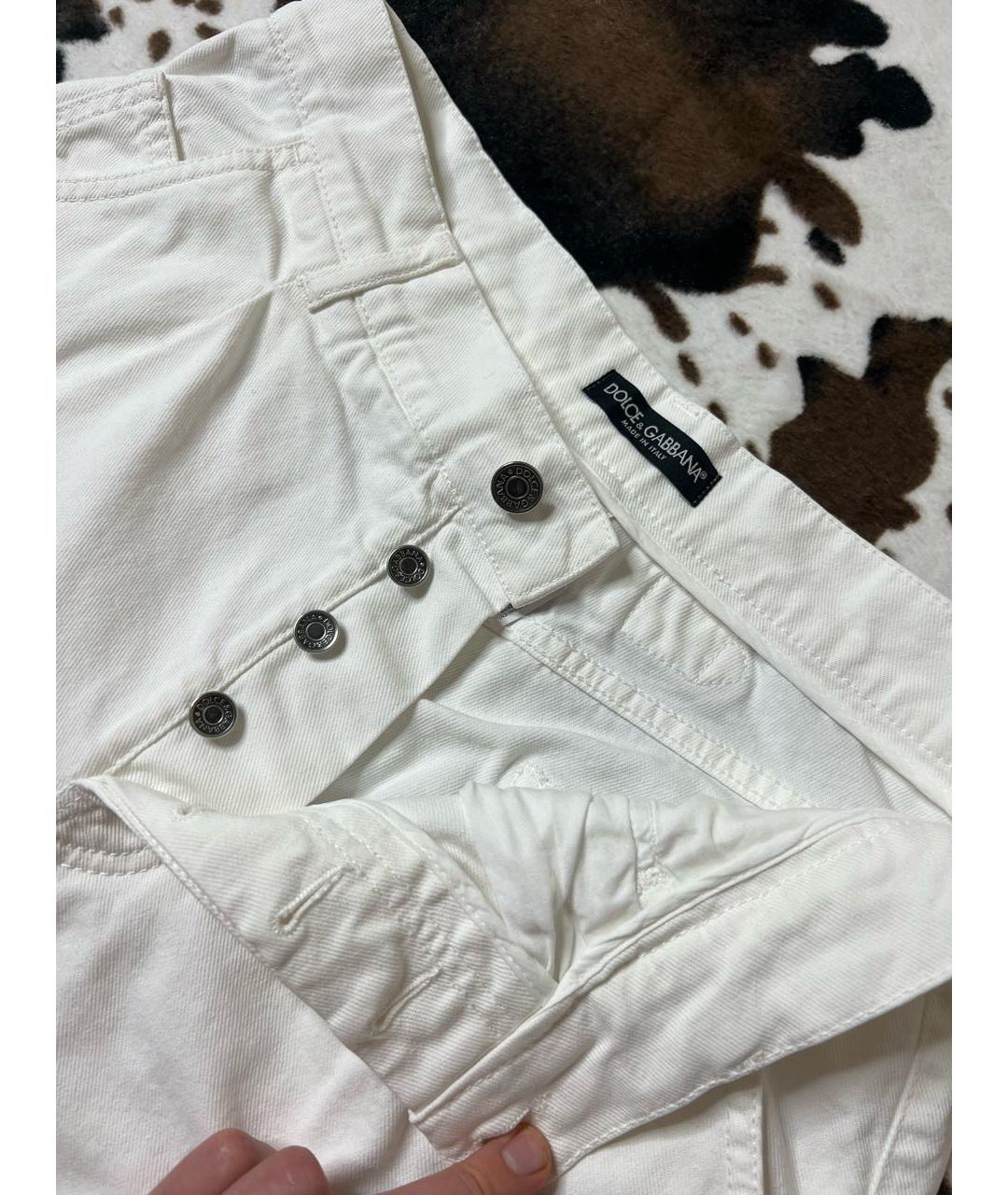 DOLCE&GABBANA Белые хлопковые шорты, фото 6