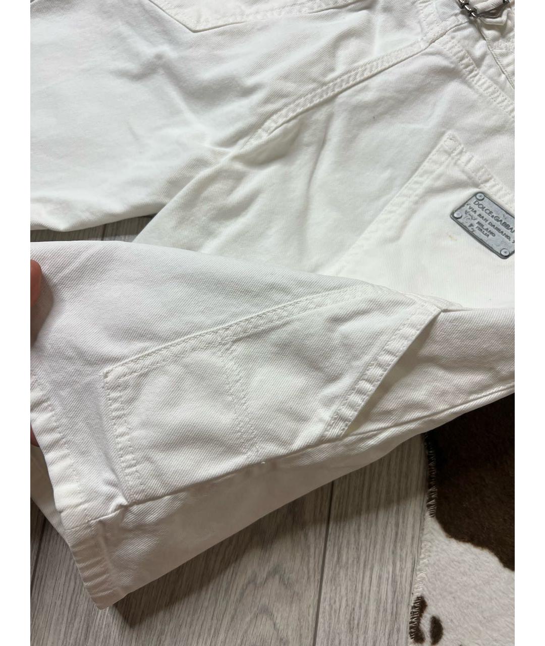 DOLCE&GABBANA Белые хлопковые шорты, фото 8