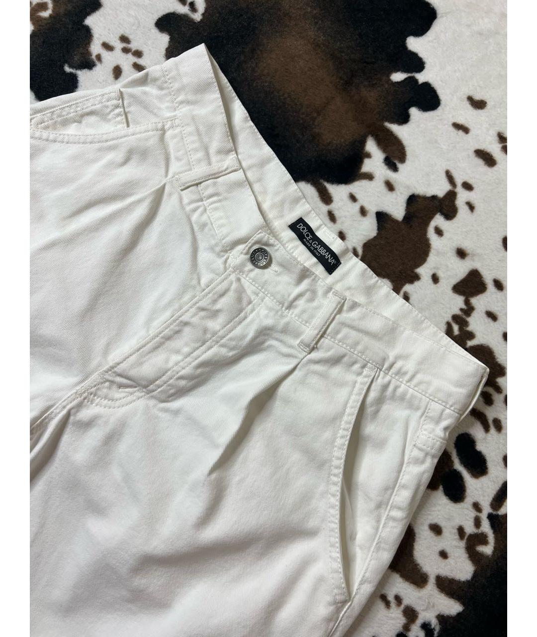 DOLCE&GABBANA Белые хлопковые шорты, фото 3