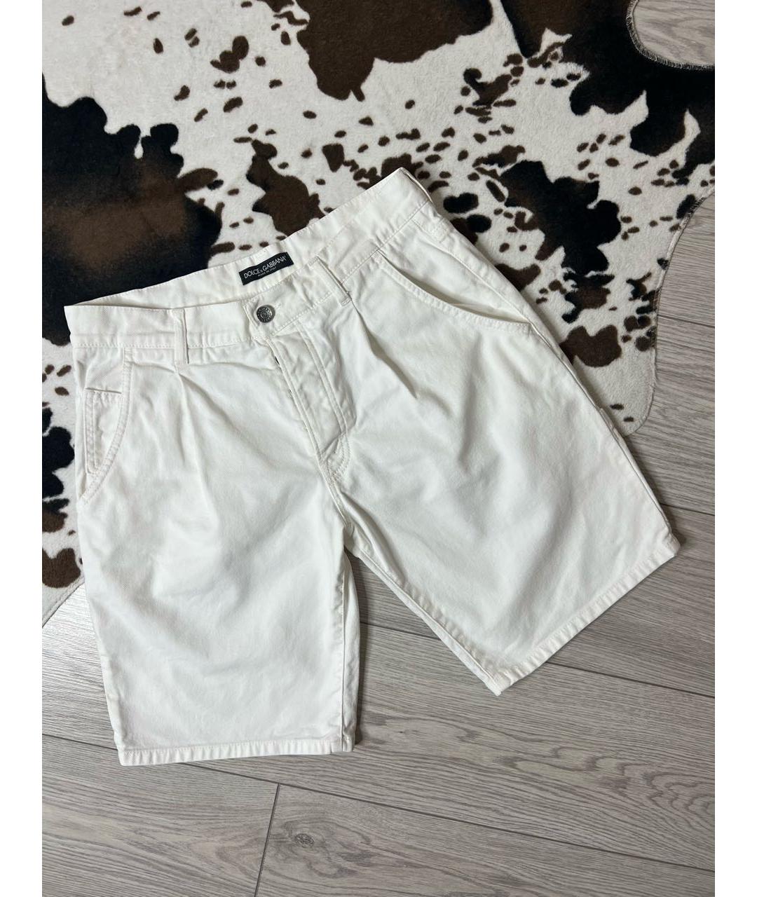 DOLCE&GABBANA Белые хлопковые шорты, фото 9