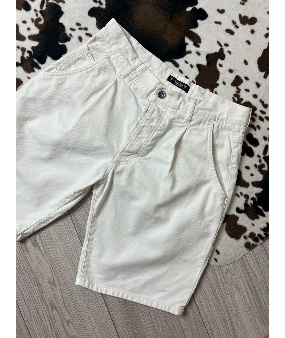 DOLCE&GABBANA Белые хлопковые шорты, фото 2
