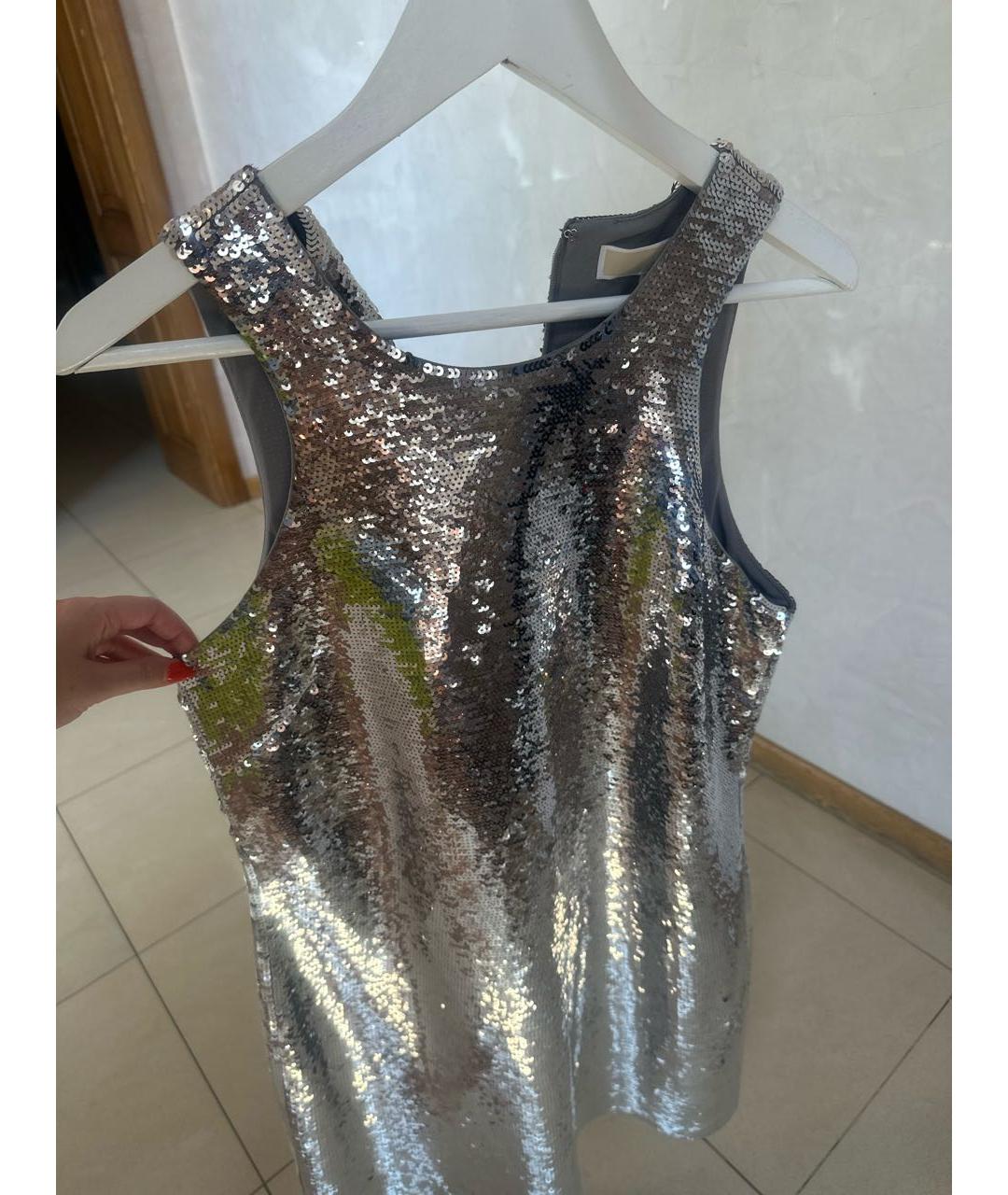 MICHAEL KORS Серебряное полиэстеровое коктейльное платье, фото 4
