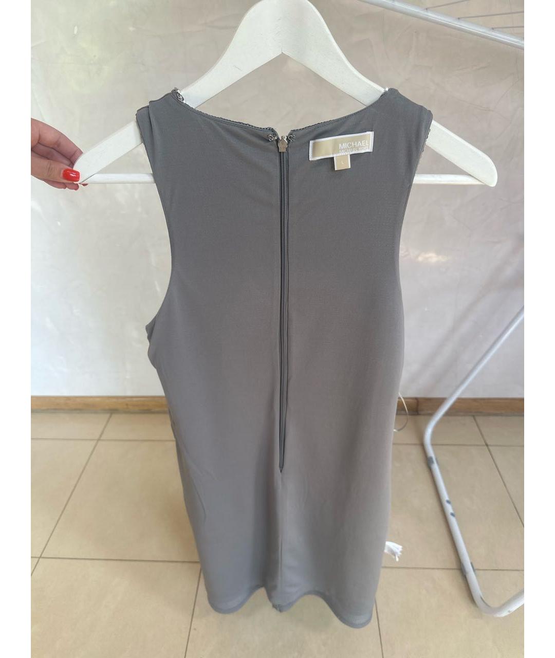 MICHAEL KORS Серебряное полиэстеровое коктейльное платье, фото 3