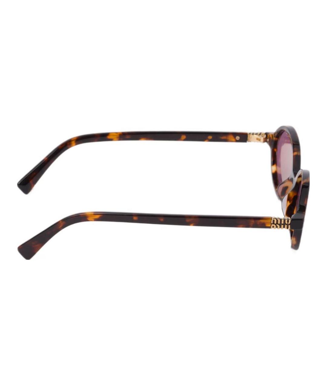 MIU MIU Коричневые пластиковые солнцезащитные очки, фото 4