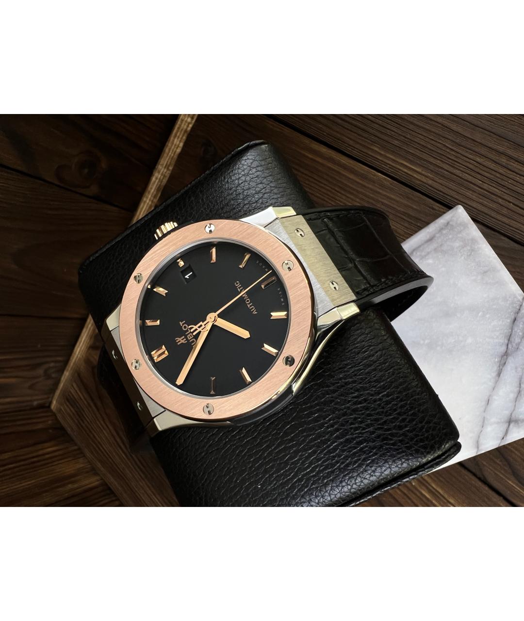 HUBLOT Черные часы из розового золота, фото 2