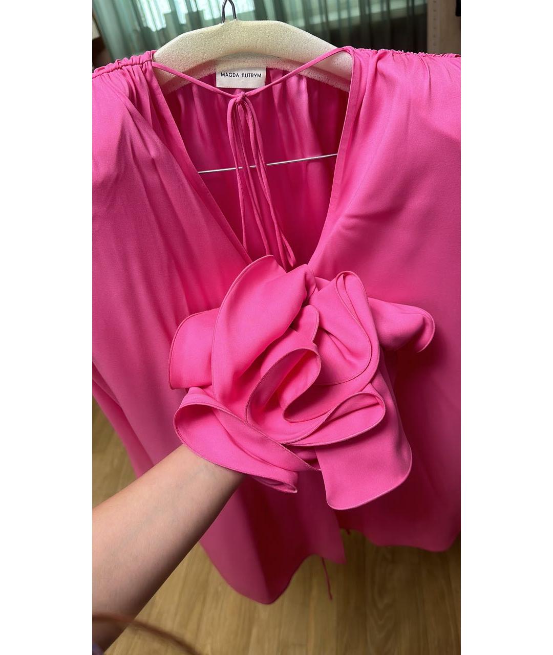 MAGDA BUTRYM Розовая шелковая блузы, фото 3