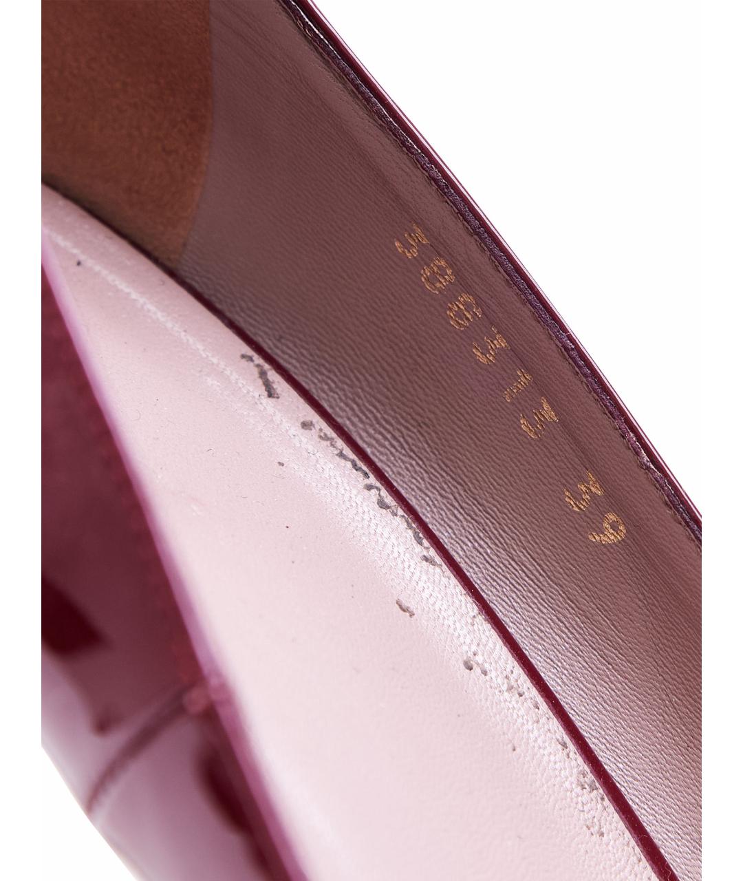 GUCCI Бордовые туфли из лакированной кожи, фото 8