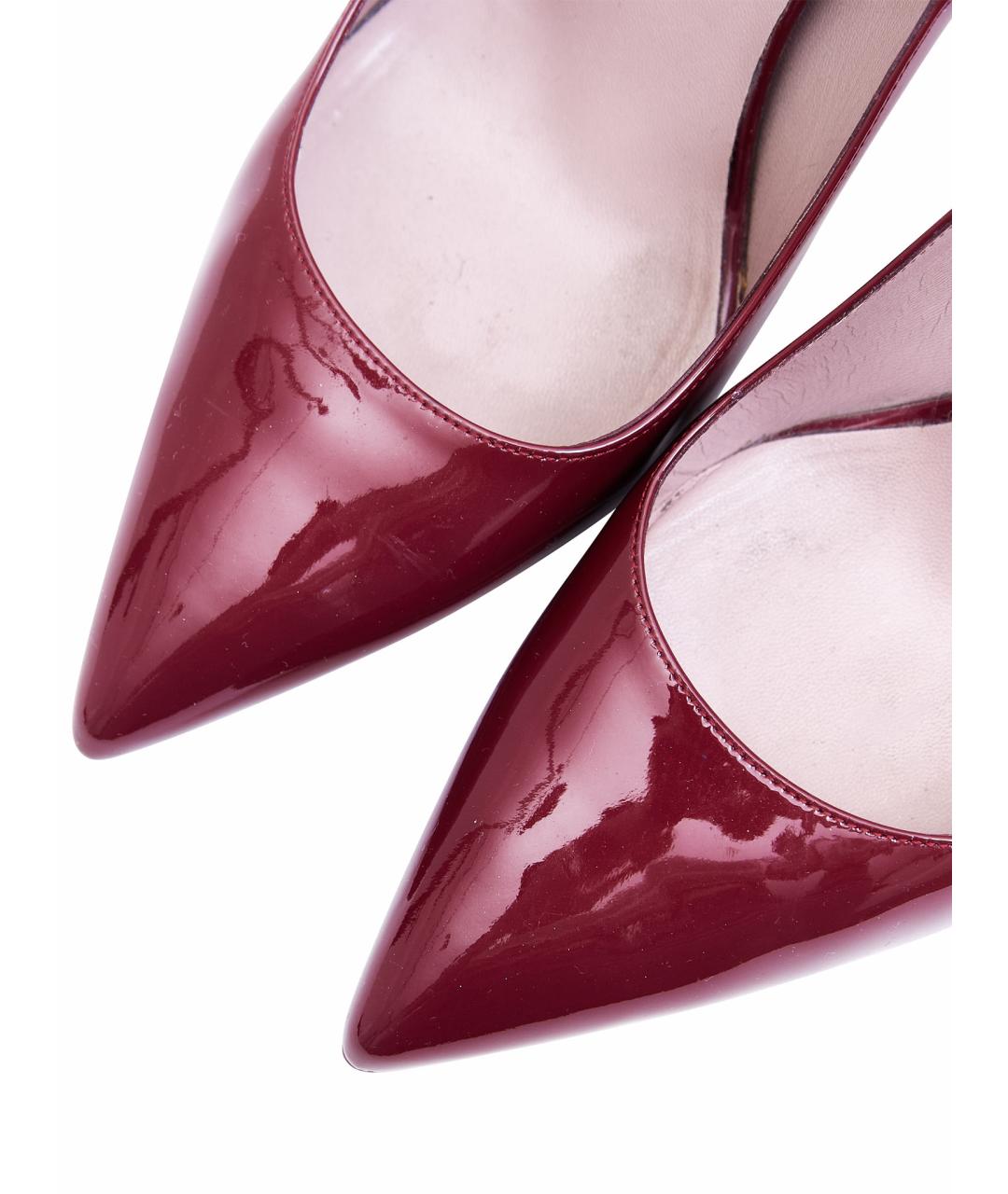 GUCCI Бордовые туфли из лакированной кожи, фото 4